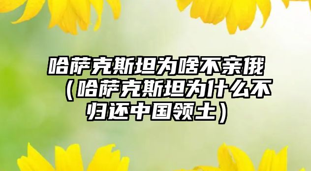 哈薩克斯坦為啥不親俄（哈薩克斯坦為什么不歸還中國領土）