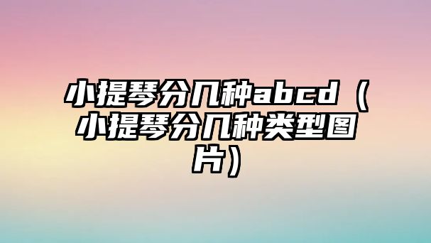 小提琴分幾種abcd（小提琴分幾種類型圖片）