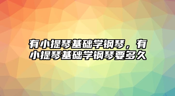 有小提琴基礎學鋼琴，有小提琴基礎學鋼琴要多久