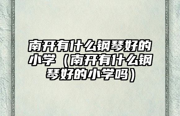 南開有什么鋼琴好的小學（南開有什么鋼琴好的小學嗎）