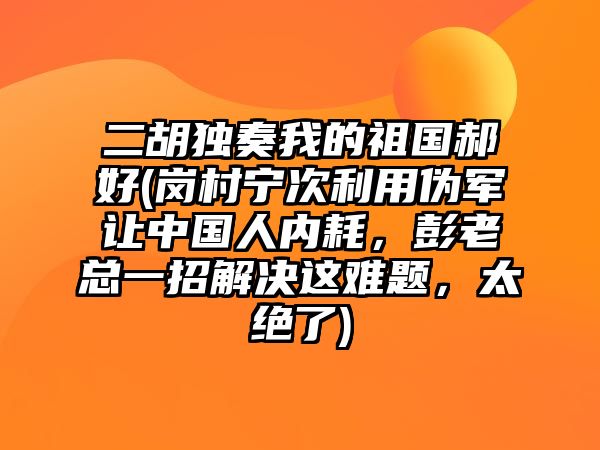 二胡獨奏我的祖國郝好(崗村寧次利用偽軍讓中國人內耗，彭老總一招解決這難題，太絕了)