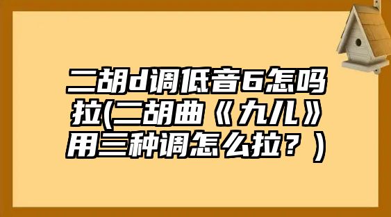 二胡d調低音6怎嗎拉(二胡曲《九兒》用三種調怎么拉？)