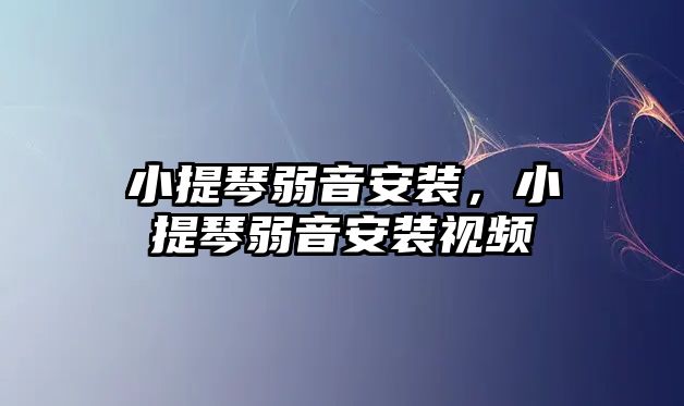 小提琴弱音安裝，小提琴弱音安裝視頻