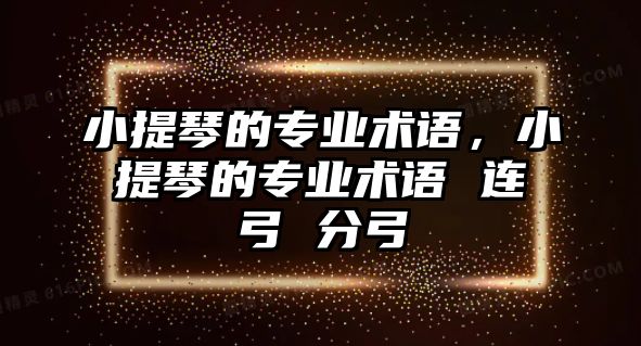 小提琴的專業術語，小提琴的專業術語 連弓 分弓