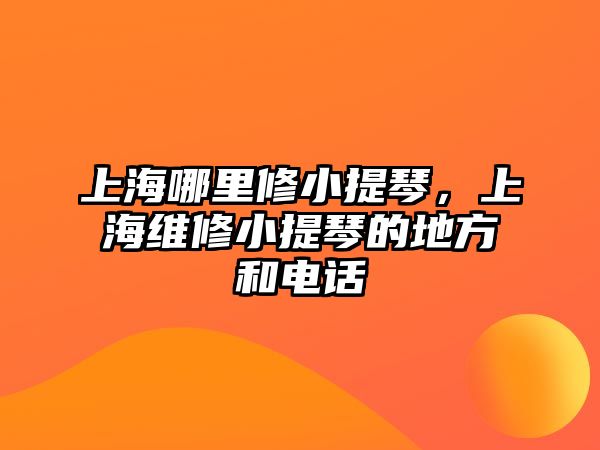 上海哪里修小提琴，上海維修小提琴的地方和電話