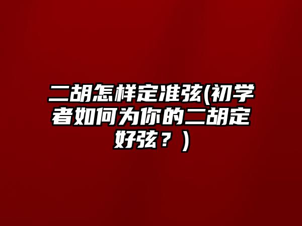 二胡怎樣定準弦(初學者如何為你的二胡定好弦？)