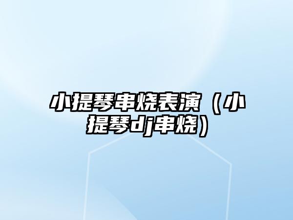 小提琴串燒表演（小提琴dj串燒）