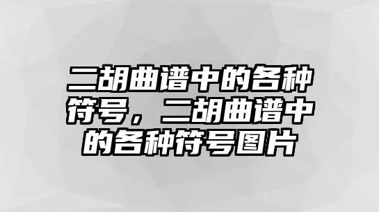 二胡曲譜中的各種符號，二胡曲譜中的各種符號圖片