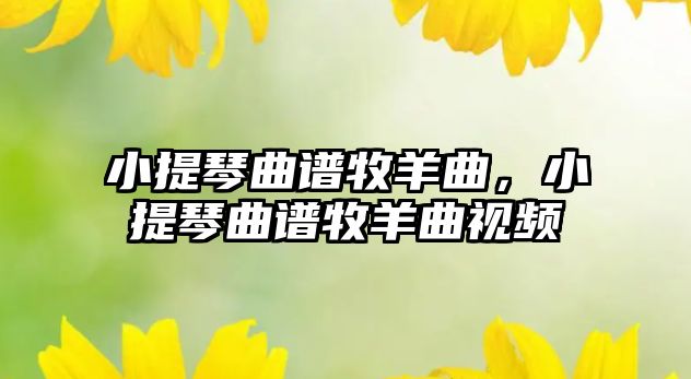 小提琴曲譜牧羊曲，小提琴曲譜牧羊曲視頻