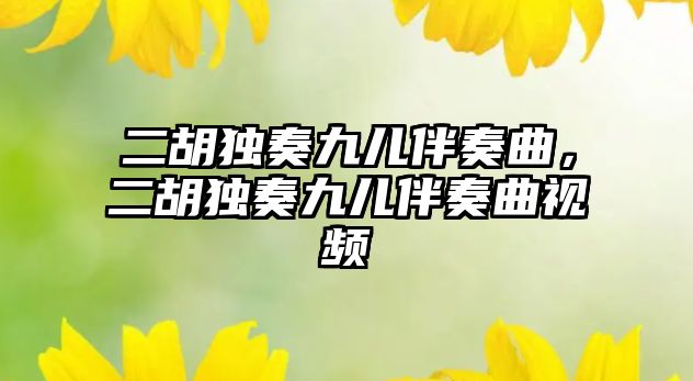 二胡獨奏九兒伴奏曲，二胡獨奏九兒伴奏曲視頻