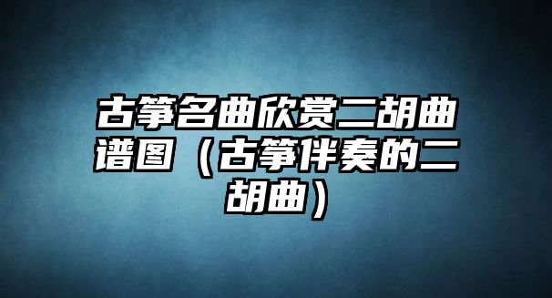 古箏名曲欣賞二胡曲譜圖（古箏伴奏的二胡曲）