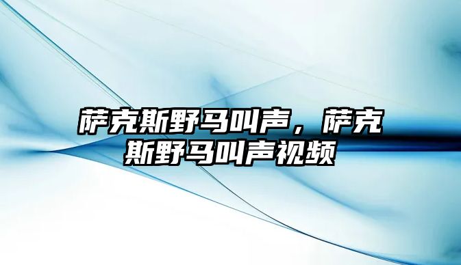 薩克斯野馬叫聲，薩克斯野馬叫聲視頻