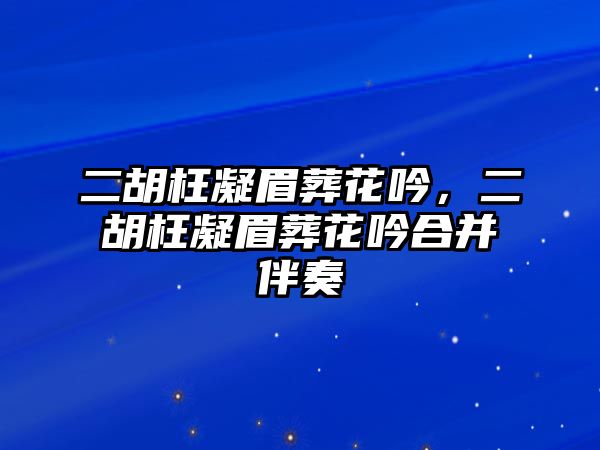 二胡枉凝眉葬花吟，二胡枉凝眉葬花吟合并伴奏