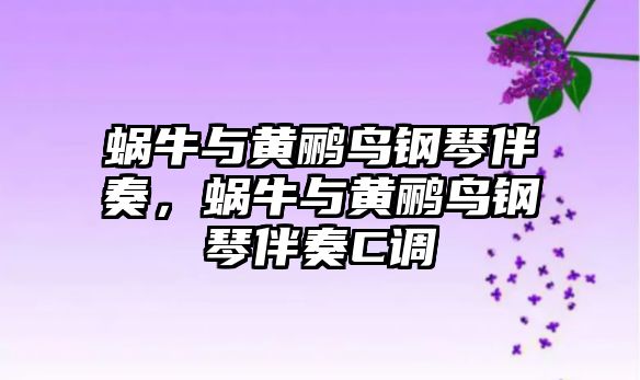 蝸牛與黃鸝鳥鋼琴伴奏，蝸牛與黃鸝鳥鋼琴伴奏C調