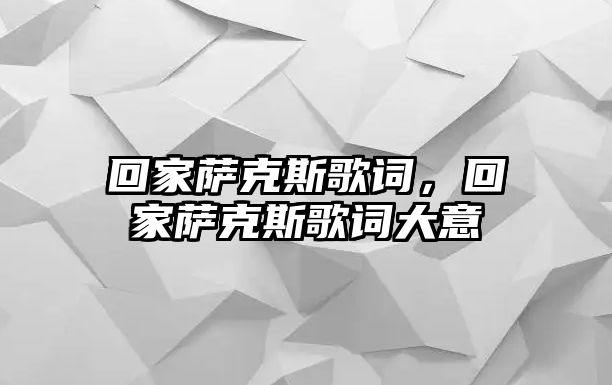 回家薩克斯歌詞，回家薩克斯歌詞大意