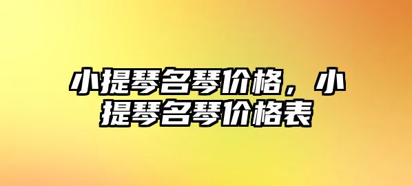 小提琴名琴價格，小提琴名琴價格表