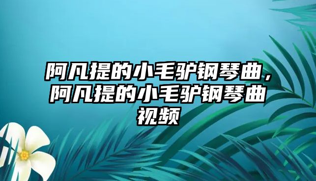 阿凡提的小毛驢鋼琴曲，阿凡提的小毛驢鋼琴曲視頻