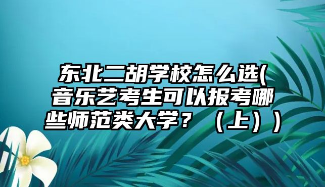 東北二胡學校怎么選(音樂藝考生可以報考哪些師范類大學？（上）)