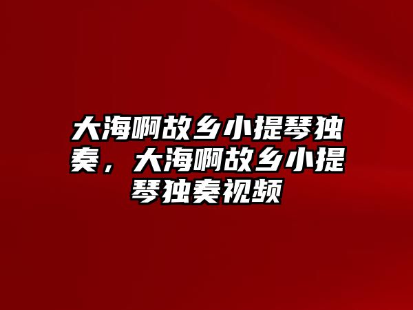 大海啊故鄉小提琴獨奏，大海啊故鄉小提琴獨奏視頻