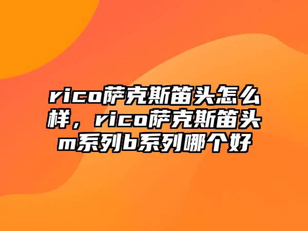 rico薩克斯笛頭怎么樣，rico薩克斯笛頭m系列b系列哪個好