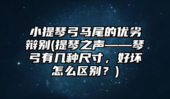 小提琴弓馬尾的優劣辯別(提琴之聲——琴弓有幾種尺寸，好壞怎么區別？)