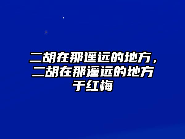 二胡在那遙遠(yuǎn)的地方，二胡在那遙遠(yuǎn)的地方于紅梅