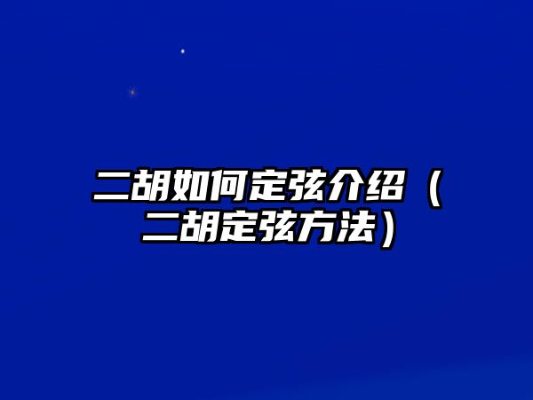 二胡如何定弦介紹（二胡定弦方法）