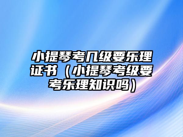 小提琴考幾級要樂理證書（小提琴考級要考樂理知識嗎）