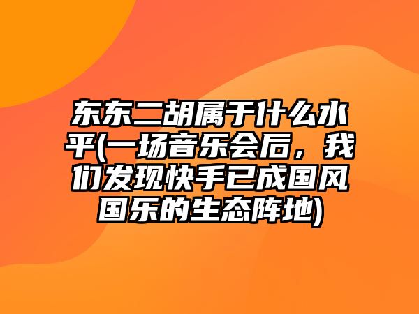 東東二胡屬于什么水平(一場(chǎng)音樂(lè)會(huì)后，我們發(fā)現(xiàn)快手已成國(guó)風(fēng)國(guó)樂(lè)的生態(tài)陣地)