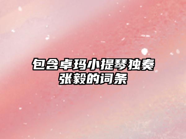 包含卓瑪小提琴獨奏張毅的詞條