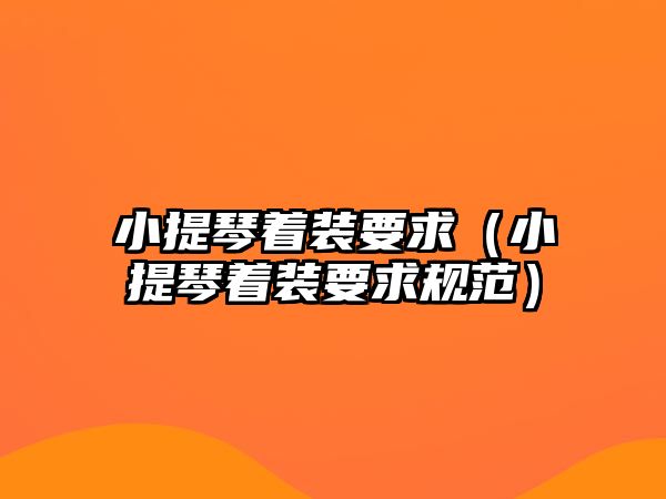 小提琴著裝要求（小提琴著裝要求規范）