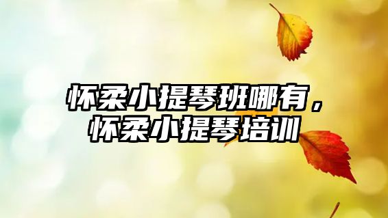 懷柔小提琴班哪有，懷柔小提琴培訓