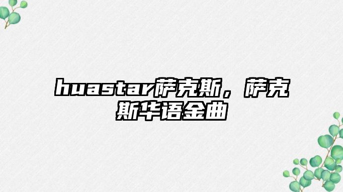 huastar薩克斯，薩克斯華語(yǔ)金曲