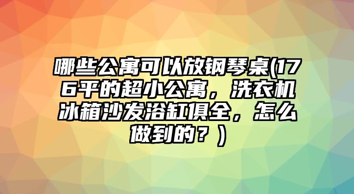 哪些公寓可以放鋼琴桌(176平的超小公寓，洗衣機冰箱沙發浴缸俱全，怎么做到的？)