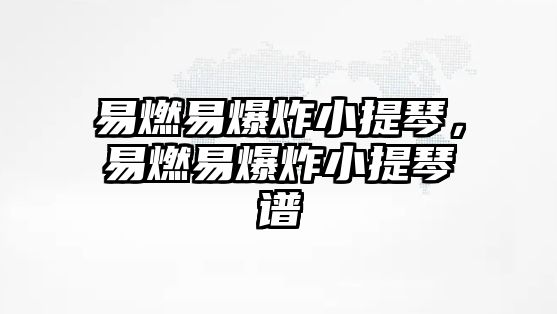 易燃易爆炸小提琴，易燃易爆炸小提琴譜