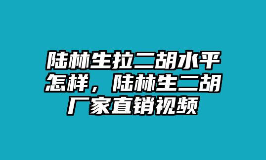 陸林生拉二胡水平怎樣，陸林生二胡廠家直銷視頻