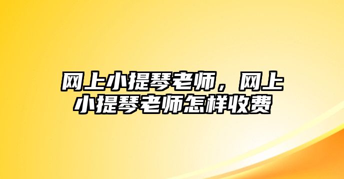 網上小提琴老師，網上小提琴老師怎樣收費