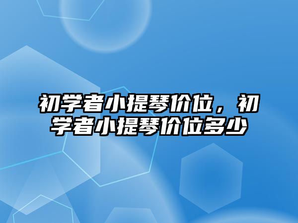 初學者小提琴價位，初學者小提琴價位多少