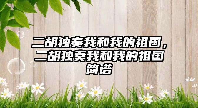 二胡獨奏我和我的祖國，二胡獨奏我和我的祖國簡譜