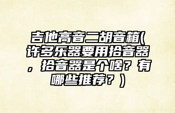 吉他高音二胡音箱(許多樂器要用拾音器，拾音器是個啥？有哪些推薦？)