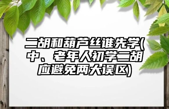 二胡和葫蘆絲誰先學(中、老年人初學二胡應避免兩大誤區(qū))