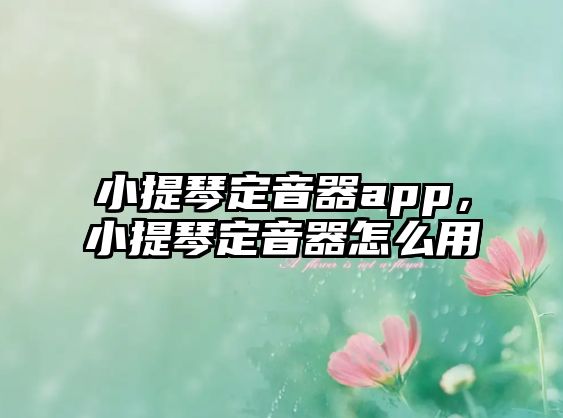 小提琴定音器app，小提琴定音器怎么用