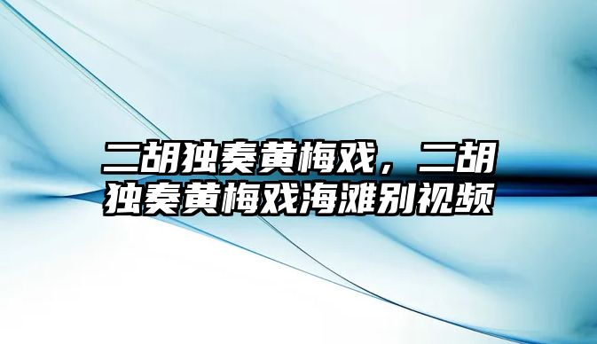 二胡獨奏黃梅戲，二胡獨奏黃梅戲海灘別視頻