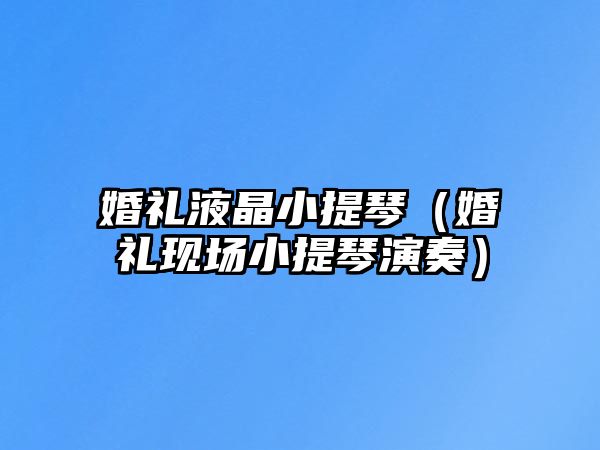 婚禮液晶小提琴（婚禮現(xiàn)場小提琴演奏）