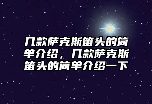 幾款薩克斯笛頭的簡單介紹，幾款薩克斯笛頭的簡單介紹一下