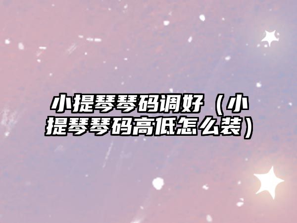 小提琴琴碼調好（小提琴琴碼高低怎么裝）