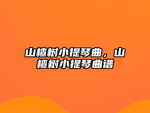 山楂樹小提琴曲，山楂樹小提琴曲譜