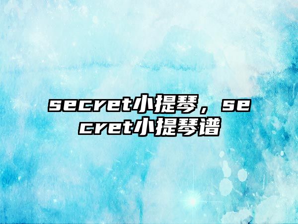 secret小提琴，secret小提琴譜