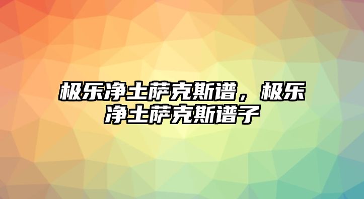 極樂凈土薩克斯譜，極樂凈土薩克斯譜子