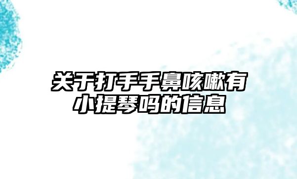 關于打手手鼻咳嗽有小提琴嗎的信息